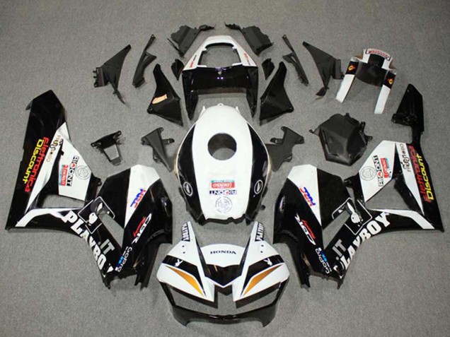 2013-2023 Honda CBR600RR Motorcycle Fairings - White Gold Glossy Black HRC Canada