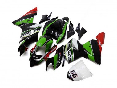 2004-2005 Kawasaki ZX10R Motorcycle Fairings - White Black Green Elf Canada