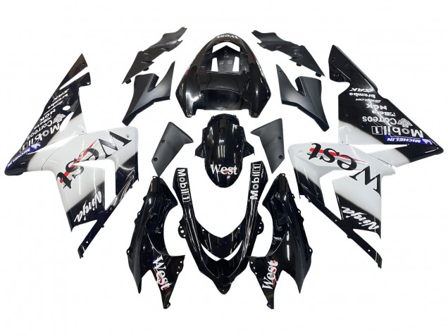 2004-2005 Kawasaki ZX10R Motorcycle Fairings - White Black West Ninja Canada