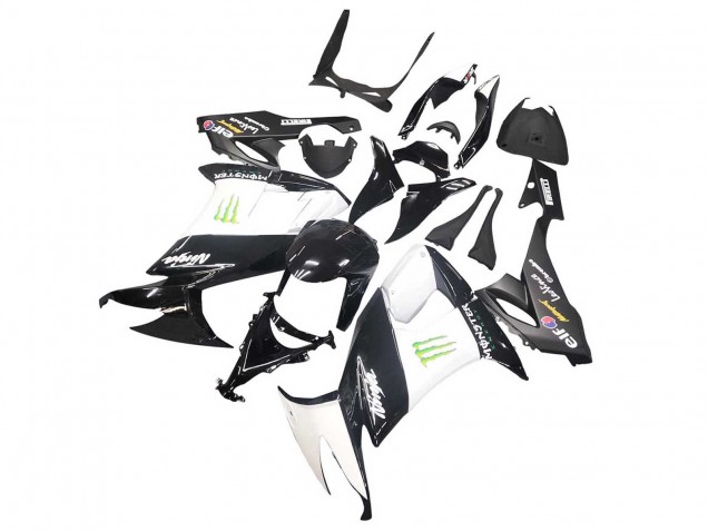 2008-2010 Kawasaki ZX10R Motorcycle Fairings - Glossy Black White Green Monster Elf Canada