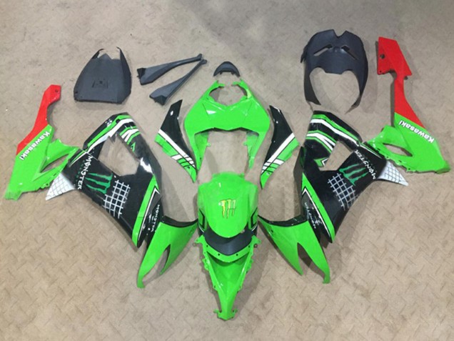 2008-2010 Kawasaki ZX10R Motorcycle Fairings - Green White Black Red Monster Canada