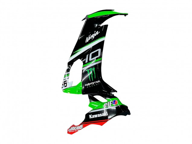 2008-2010 Kawasaki ZX10R Motorcycle Fairings - Green White Red Black Monster Elf 66 Canada