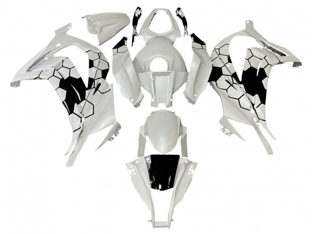 2008-2010 Kawasaki ZX10R Motorcycle Fairings - White Black Canada