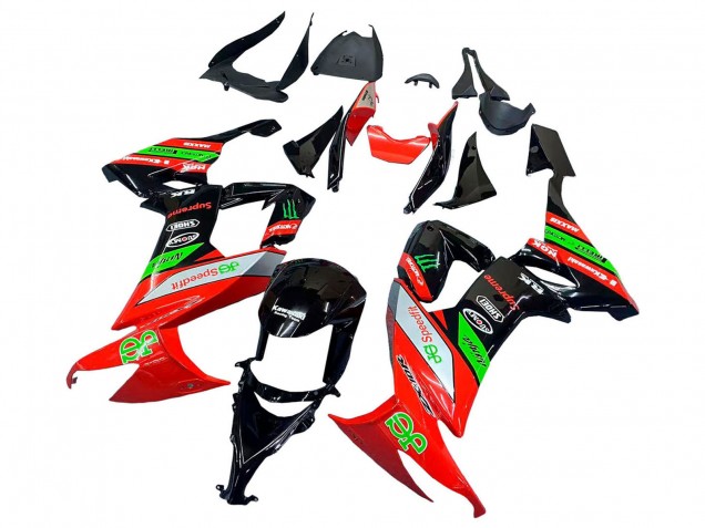 2008-2010 Kawasaki ZX10R Motorcycle Fairings - Red Green Black Canada