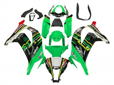 2011-2015 Kawasaki ZX10R Motorcycle Fairings - Green Yellow Black White Elf Monster Canada