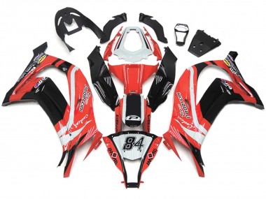 2011-2015 Kawasaki ZX10R Motorcycle Fairings - White Red Glossy Black Pedercini 84 Canada