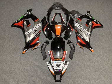 2011-2015 Kawasaki ZX10R Motorcycle Fairings - White Orange Black Mahi Elf 66 Superbike Canada