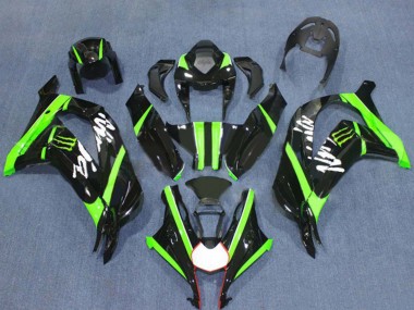 2016-2020 Kawasaki ZX10R Motorcycle Fairings - Glossy Black Green Monster Canada