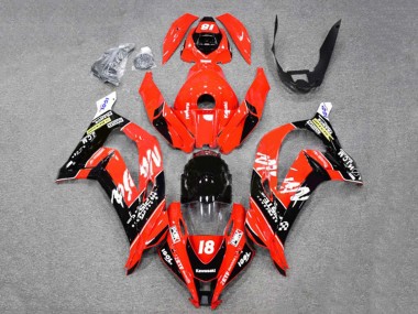2016-2020 Kawasaki ZX10R Motorcycle Fairings - Red Glossy Black White Monster 18 Canada