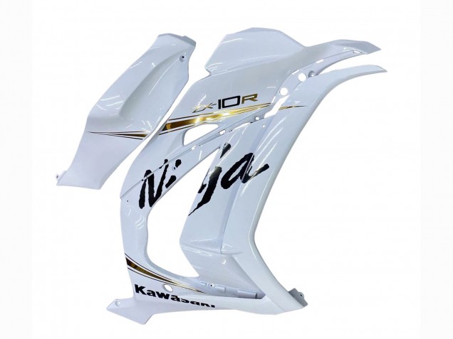 2016-2020 Kawasaki ZX10R Motorcycle Fairings - White Gold Black Canada