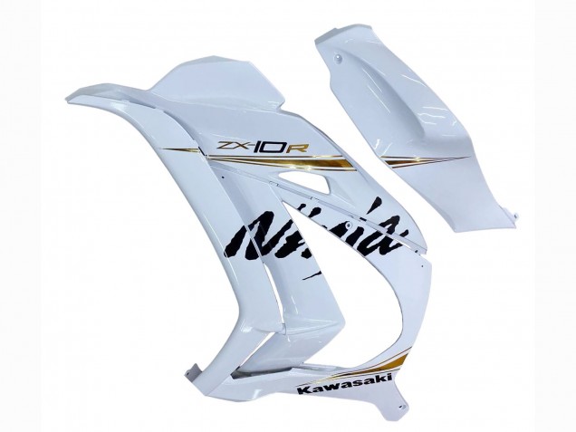 2016-2020 Kawasaki ZX10R Motorcycle Fairings - White Gold Black Canada