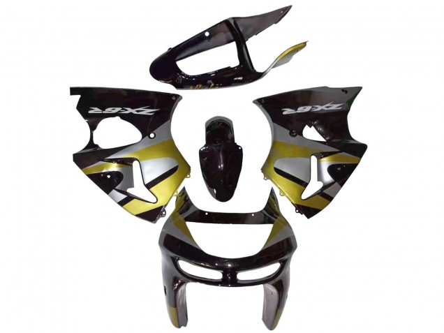 1998-1999 Kawasaki ZX6R Motorcycle Fairings - Glossy Black Silver Yellow Canada