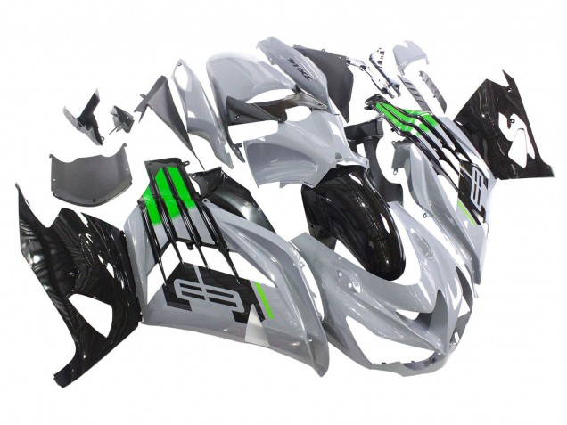 2012-2024 Kawasaki ZX14R ZZR1400 Motorcycle Fairings - Grey Green Black Canada