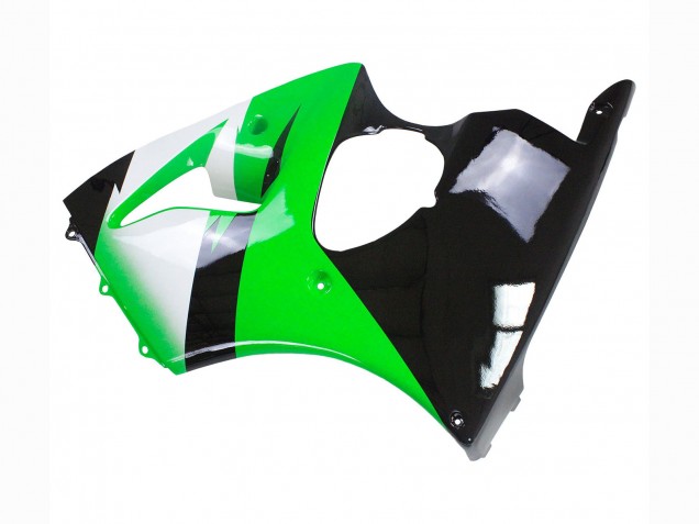 1998-1999 Kawasaki ZX6R Motorcycle Fairings - Green White Glossy Black Canada