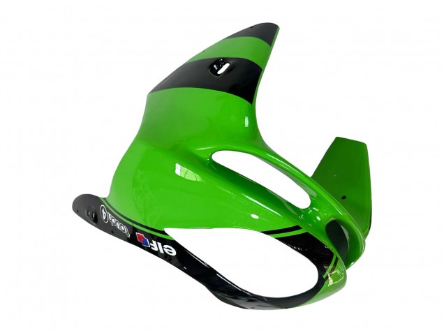 1998-1999 Kawasaki ZX6R Motorcycle Fairings - Green Glossy Black Elf Bridgestone Canada