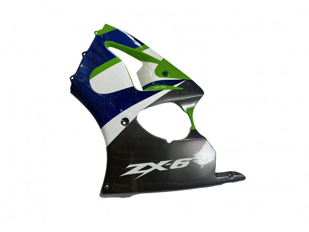 1998-1999 Kawasaki ZX6R Motorcycle Fairings - Green White Blue Silver Glossy Black Canada