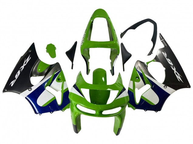 1998-1999 Kawasaki ZX6R Motorcycle Fairings - Green White Blue Silver Glossy Black Canada