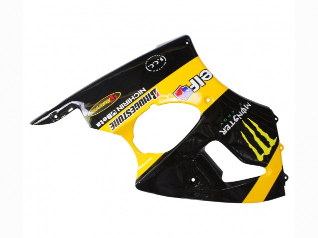 1998-1999 Kawasaki ZX6R Motorcycle Fairings - Yellow Black Monster Elf Bridgestone Canada