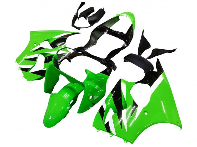 2000-2002 Kawasaki ZX6R Motorcycle Fairings - Green White Black Canada