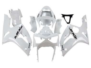 2003-2004 Kawasaki ZX6R Motorcycle Fairings - White Black Decals Canada