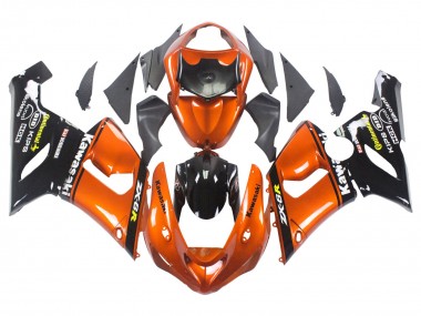 2005-2006 Kawasaki ZX6R Motorcycle Fairing - Orange Black Canada
