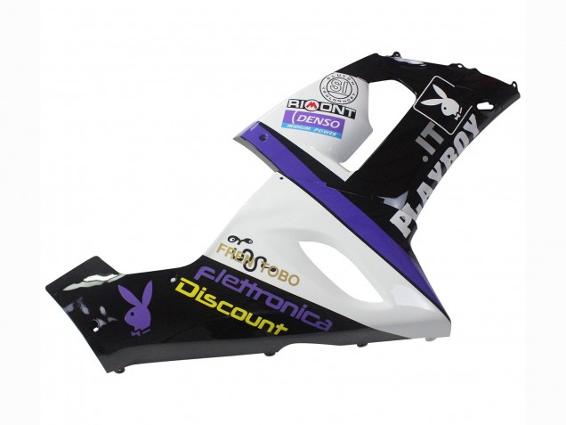 2005-2006 Kawasaki ZX6R Motorcycle Fairings - White Purple Black Rizoma Playboy DENSO Canada