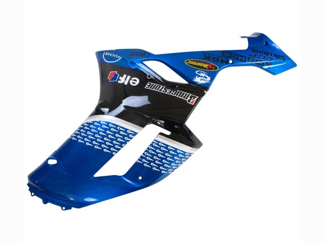 2007-2008 Kawasaki ZX6R Motorcycle Fairings - Black Blue Elf Canada