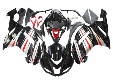 2007-2008 Kawasaki ZX6R Motorcycle Fairings - Black Silver Red Ninja Canada