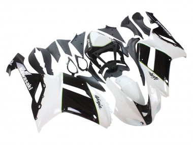 2007-2008 Kawasaki ZX6R Motorcycle Fairings - Black White Ninja Canada