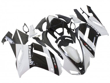 2007-2008 Kawasaki ZX6R Motorcycle Fairing - White Black Canada