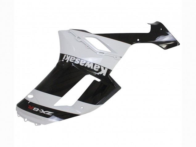 2007-2008 Kawasaki ZX6R Motorcycle Fairing - White Black Canada
