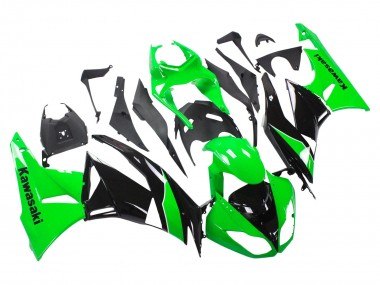2009-2012 Kawasaki ZX6R Motorcycle Fairings - Green Glossy Black Canada