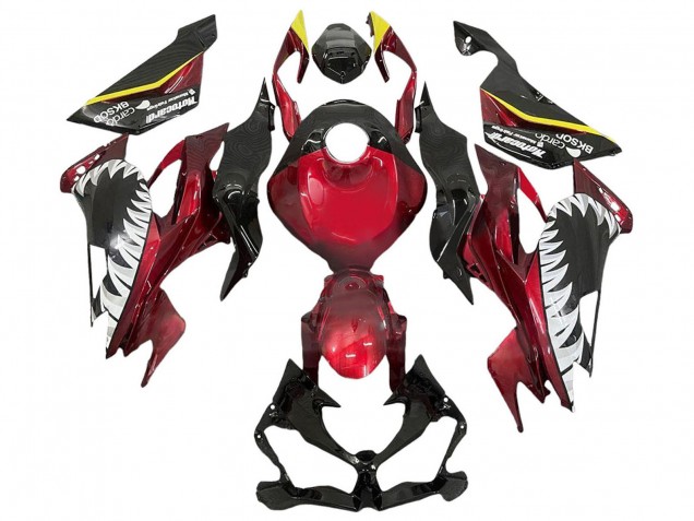 2013-2018 Kawasaki ZX6R Motorcycle Fairings - Red Yellow Black White Shark Canada