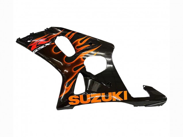 2000-2002 Suzuki GSXR1000 Motorcycle Fairings - Glossy Black Orange Flame Canada