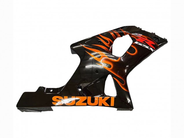 2000-2002 Suzuki GSXR1000 Motorcycle Fairings - Glossy Black Orange Flame Canada