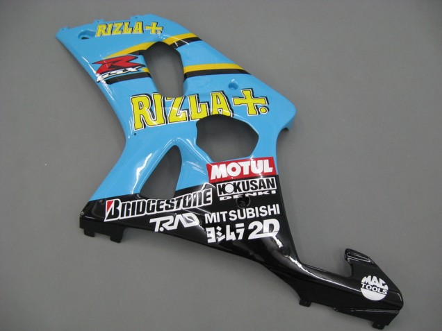 2000-2002 Suzuki GSXR1000 Motorcycle Fairings - Light Blue Yellow Black Motul Rizla Canada