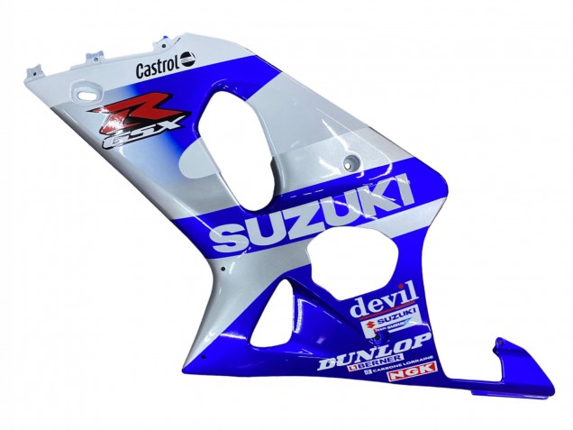 2000-2002 Suzuki GSXR1000 Motorcycle Fairings - Blue White Silver Castrol Dunlop Canada