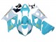 2003-2004 Suzuki GSXR 1000 Motorcycle Fairings - White Light Blue Gold Canada