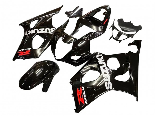 2003-2004 Suzuki GSXR 1000 Motorcycle Fairings - Glossy Black White Red Decals Canada