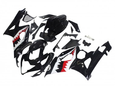 2005-2006 Suzuki GSXR 1000 Motorcycle Fairings - Glossy Black Red White Shark Canada