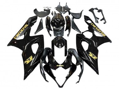 2005-2006 Suzuki GSXR 1000 Motorcycle Fairings - Glossy Black Gold Decal Canada