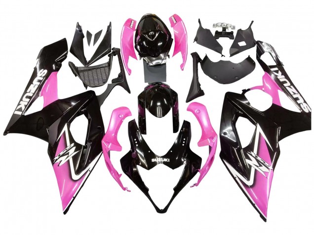 2005-2006 Suzuki GSXR 1000 Motorcycle Fairings - Glossy Black Pink Canada