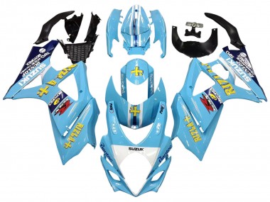 2007-2008 Suzuki GSXR 1000 Motorcycle Fairings - Light Blue Yellow Black Motul Rizla Canada