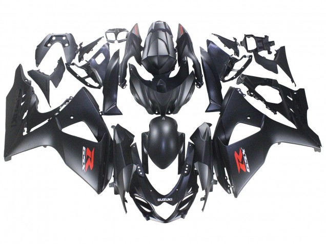 2007-2008 Suzuki GSXR 1000 Motorcycle Fairings - Matte Black Red Decal Canada