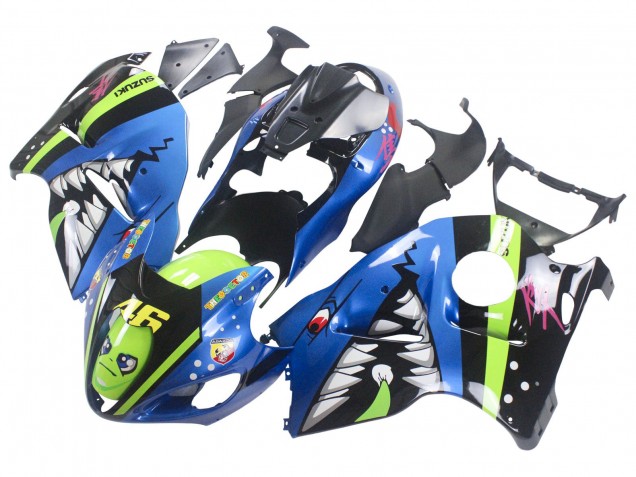 1996-2007 Suzuki GSXR 1300 Hayabusa Motorcycle Fairings - Blue Green Shark 46 Canada