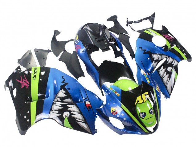 1996-2007 Suzuki GSXR 1300 Hayabusa Motorcycle Fairings - Blue Green Shark 46 Canada