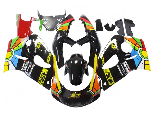 1996-2000 Suzuki GSXR 600 / GSXR 750 Motorcycle Fairings - Black Multicolor 27 Canada