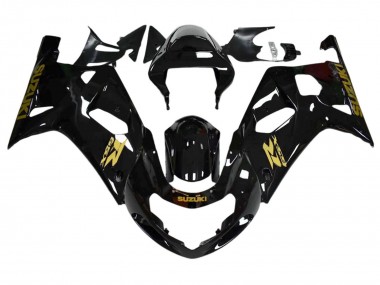 2001-2003 Suzuki GSXR 600 / GSXR 750 Motorcycle Fairings - Glossy Black Gold Decal Canada