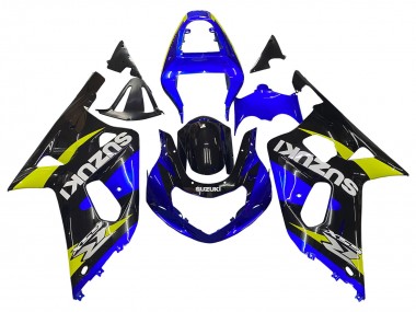 2001-2003 Suzuki GSXR 600 / GSXR 750 Motorcycle Fairings - Blue Yellow Glossy Black Canada