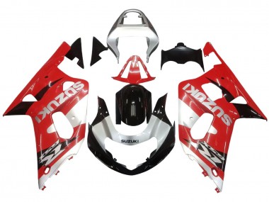 2001-2003 Suzuki GSXR 600 / GSXR 750 Motorcycle Fairing - Red White Glossy Black Canada